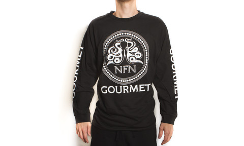 L/S Gourmet Logo Tee: Black/White