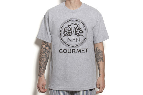 S/S Gourmet Logo Tee: Heather Grey/White